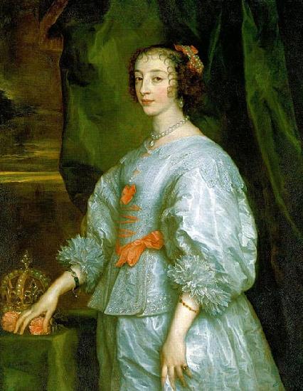 Anthony Van Dyck Princess Henrietta Maria of France, Queen consort of England. This is the first portrait of Henrietta Maria painted France oil painting art